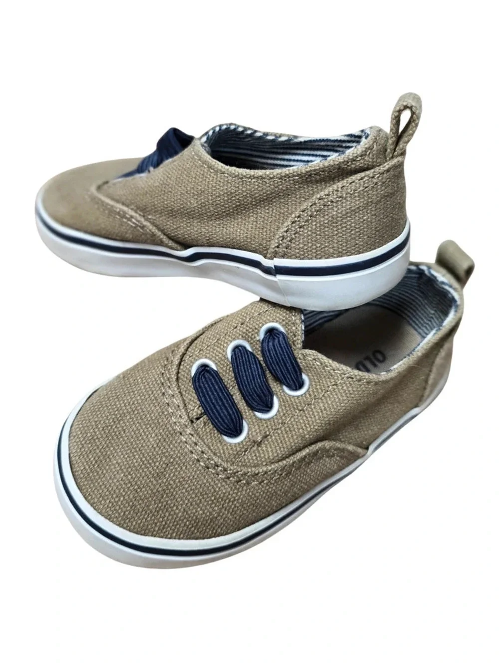 Old Navy Toddler Canvas Slip-On Sneakers Size 6 / 12–18 Months Neutral Khaki
